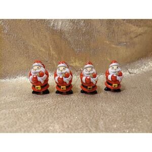4 Vintage Topps 2001 Santa Claus Ornament Cookies Milk Figures Christmas Holiday